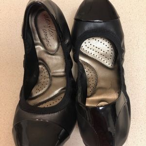 Black Patent Toe Flats